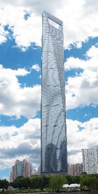 ThyssenKrupp Elevator has installed the world’s fastest double-deck elevators in the Shanghai World Financial Center, with 492 meter the tallest building in China.<br>Copyright: ThyssenKrupp Elevator AG