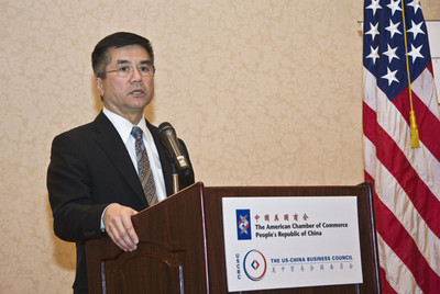 Gary Locke gave speech to AmCham-China members