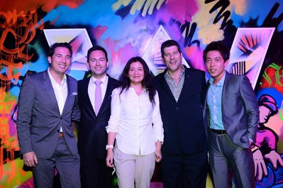 Left to right : George Fleck - Senior Director, Global Brand Management for W Hotels Worldwide and Le Meridien; Arnaud Champenois, Brand Director, W Hotels and Le Meridien, Asia-Pacific; Wendy Huang, Vice President, Sales and Marketing for Starwood Greater China; Brian Segrave, General Manager of W Guangzhou and Aaron Zhang, Director of Sales and Marketing of W Guangzhou.